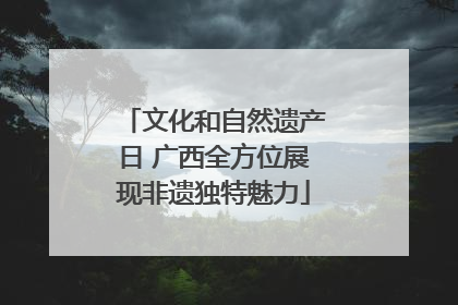 文化和自然遗产日 广西全方位展现非遗独特魅力