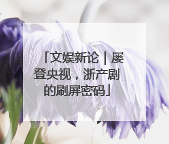 文娱新论｜屡登央视，浙产剧的刷屏密码