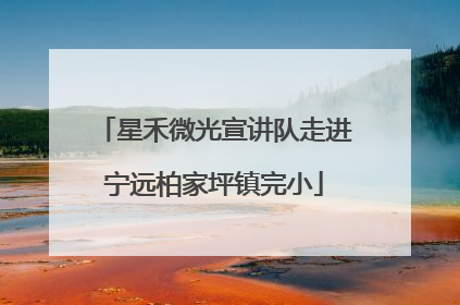 星禾微光宣讲队走进宁远柏家坪镇完小