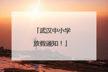 武汉中小学放假通知！
