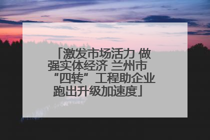 激发市场活力 做强实体经济 兰州市“四转”工程助企业跑出升级加速度