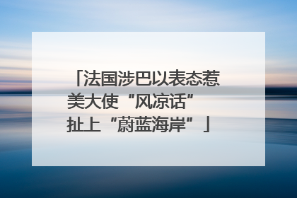 法国涉巴以表态惹美大使“风凉话” 扯上“蔚蓝海岸”