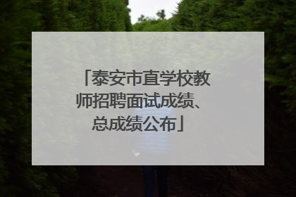 泰安市直学校教师招聘面试成绩、总成绩公布