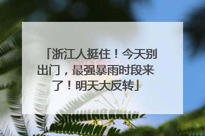 浙江人挺住！今天别出门，最强暴雨时段来了！明天大反转