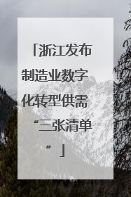 浙江发布制造业数字化转型供需“三张清单”