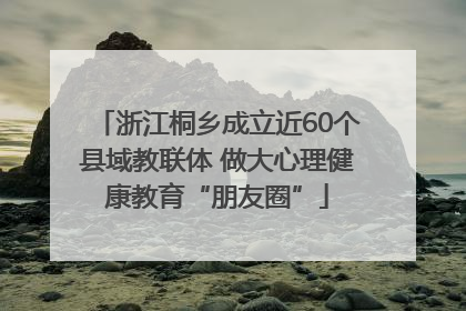浙江桐乡成立近60个县域教联体 做大心理健康教育“朋友圈”