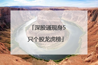 深股通现身5只个股龙虎榜