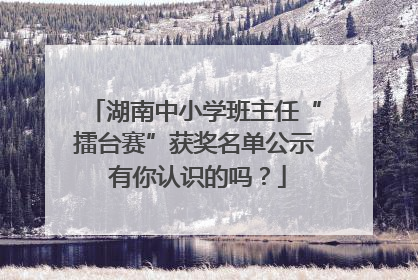湖南中小学班主任“擂台赛”获奖名单公示 有你认识的吗？