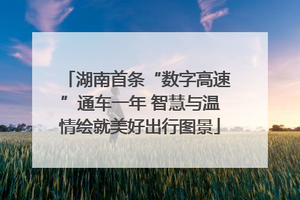 湖南首条“数字高速”通车一年 智慧与温情绘就美好出行图景