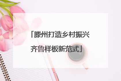 滕州打造乡村振兴齐鲁样板新范式