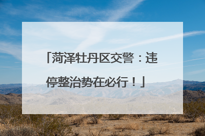 菏泽牡丹区交警：违停整治势在必行！