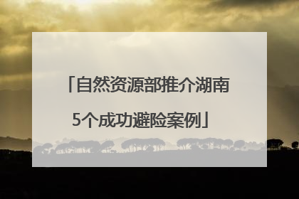 自然资源部推介湖南5个成功避险案例