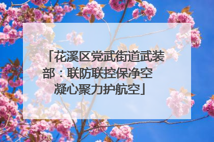 花溪区党武街道武装部：联防联控保净空 凝心聚力护航空