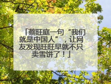 蔡旺庭一句“我们就是中国人”，让网友发现旺旺早就不只卖雪饼了！