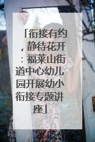 衔接有约，静待花开：福莱山街道中心幼儿园开展幼小衔接专题讲座