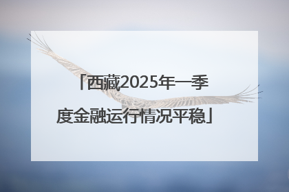 西藏2025年一季度金融运行情况平稳