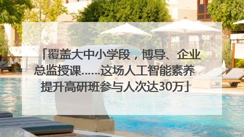覆盖大中小学段，博导、企业总监授课……这场人工智能素养提升高研班参与人次达30万