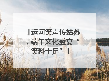 运河笑声传姑苏，端午文化盛宴“笑料十足”