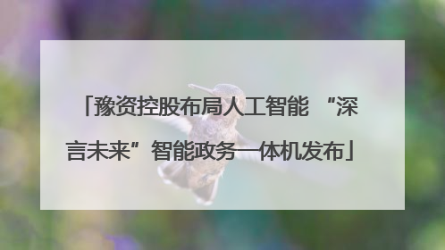 豫资控股布局人工智能 “深言未来”智能政务一体机发布