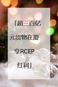 超三百亿元货物在厦享RCEP红利
