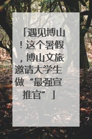 遇见博山！这个暑假，博山文旅邀请大学生做“最强宣推官”