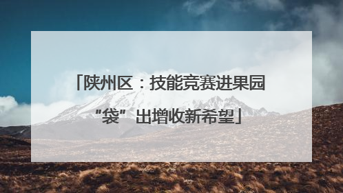 陕州区：技能竞赛进果园 “袋”出增收新希望