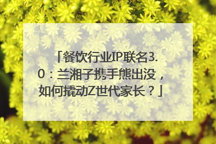 餐饮行业IP联名3.0：兰湘子携手熊出没，如何撬动Z世代家长？