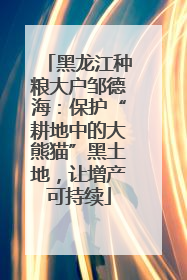 黑龙江种粮大户邹德海：保护“耕地中的大熊猫”黑土地，让增产可持续