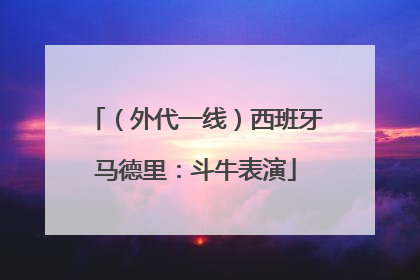 （外代一线）西班牙马德里：斗牛表演
