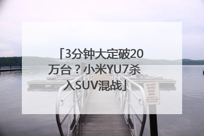 3分钟大定破20万台？小米YU7杀入SUV混战