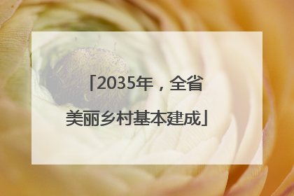 2035年，全省美丽乡村基本建成