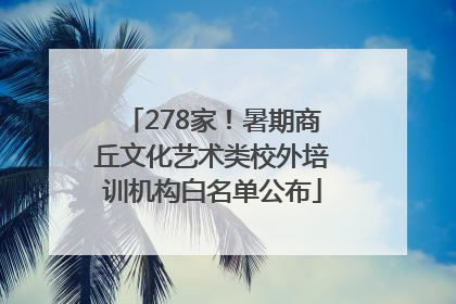 278家！暑期商丘文化艺术类校外培训机构白名单公布